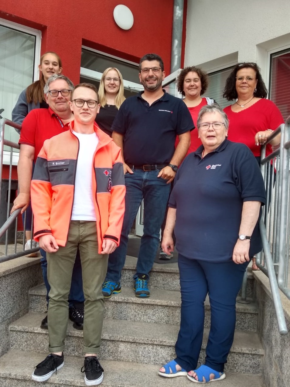 Das Bild zeigt die Teilnehmer des DRK Aufbauseminares, welches vom 24.06.-25.06.2022 in Gosheim stattfand