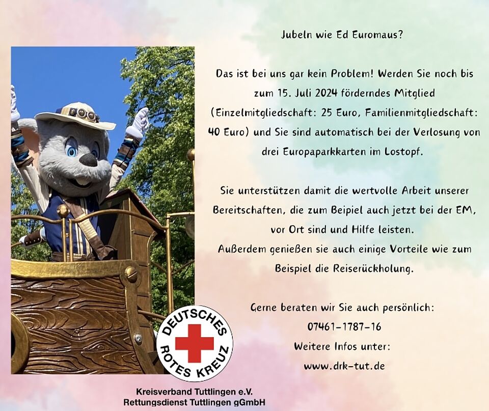 Werden Sie Fördermitglied beim DRK Kreisverband Tuttlingen e.V. / DRK Rettungsdienst Tuttlingen gGmbH